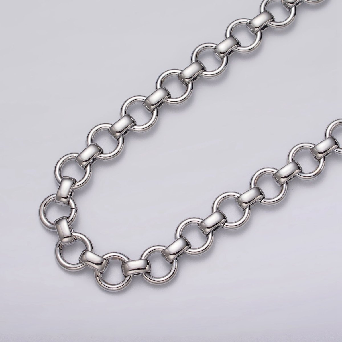24k Gold Filled 10mm Rolo Wide Cable Link Unfinished Yard Chain in Gold &amp; Silver | ROLL-1128 ROLL-1201 Clearance Pricing