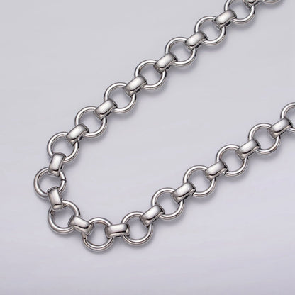 24k Gold Filled 10mm Rolo Wide Cable Link Unfinished Yard Chain in Gold &amp; Silver | ROLL-1128 ROLL-1201 Clearance Pricing