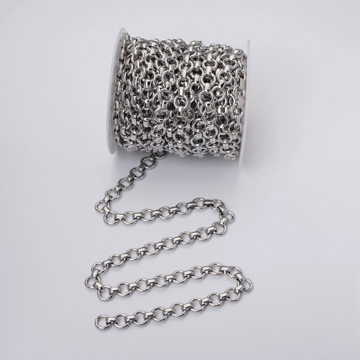 24k Gold Filled 10mm Rolo Wide Cable Link Unfinished Yard Chain in Gold &amp; Silver | ROLL-1128 ROLL-1201 Clearance Pricing
