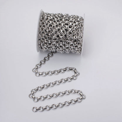 24k Gold Filled 10mm Rolo Wide Cable Link Unfinished Yard Chain in Gold &amp; Silver | ROLL-1128 ROLL-1201 Clearance Pricing