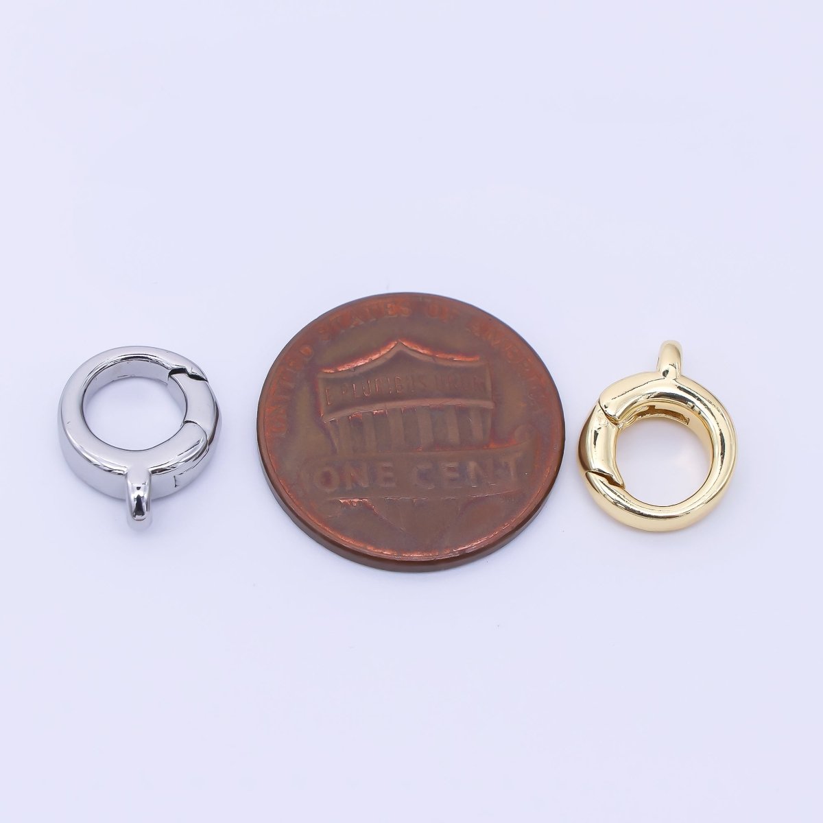 24K Gold Filled 10mm Round Push Gate Clasp Finding in Gold &amp; Silver | Z1280