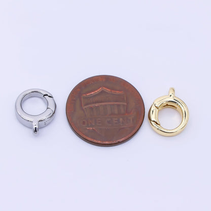 24K Gold Filled 10mm Round Push Gate Clasp Finding in Gold &amp; Silver | Z1280