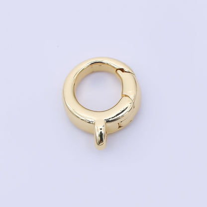 24K Gold Filled 10mm Round Push Gate Clasp Finding in Gold &amp; Silver | Z1280