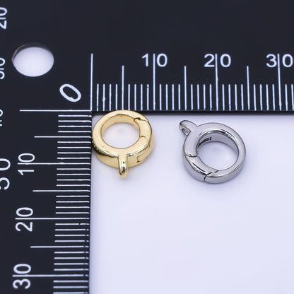 24K Gold Filled 10mm Round Push Gate Clasp Finding in Gold &amp; Silver | Z1280