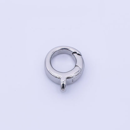 24K Gold Filled 10mm Round Push Gate Clasp Finding in Gold &amp; Silver | Z1280