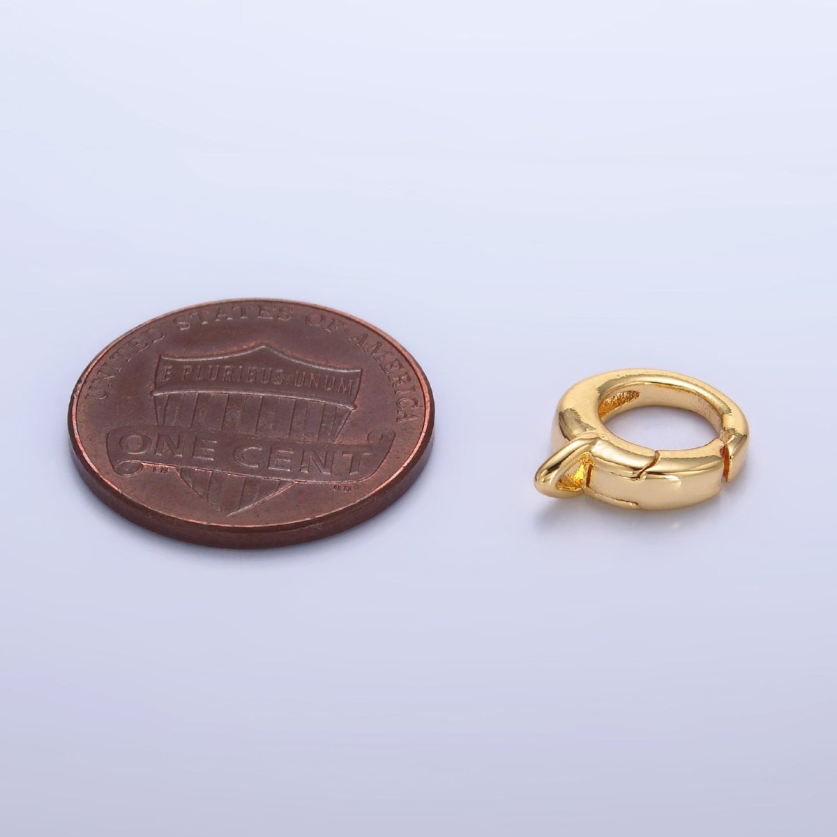 24K Gold Filled 10mm Round Push Gate Drop Loop Finding in Gold &amp; Silver | Z1022