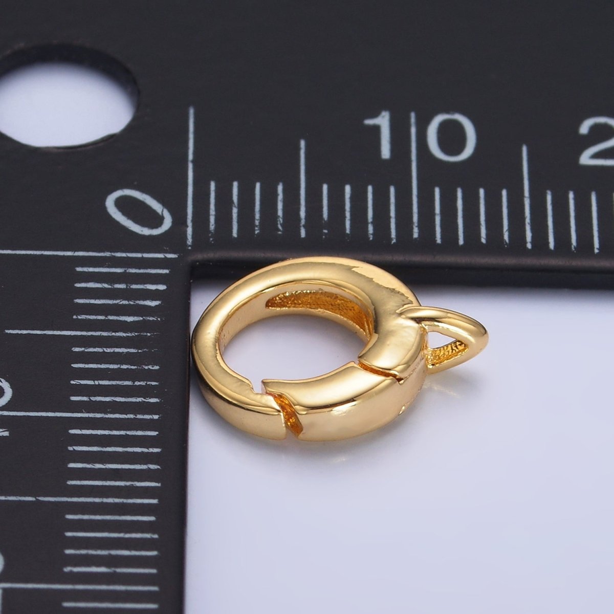 24K Gold Filled 10mm Round Push Gate Drop Loop Finding in Gold &amp; Silver | Z1022