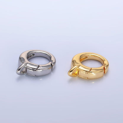 24K Gold Filled 10mm Round Push Gate Drop Loop Finding in Gold &amp; Silver | Z1022