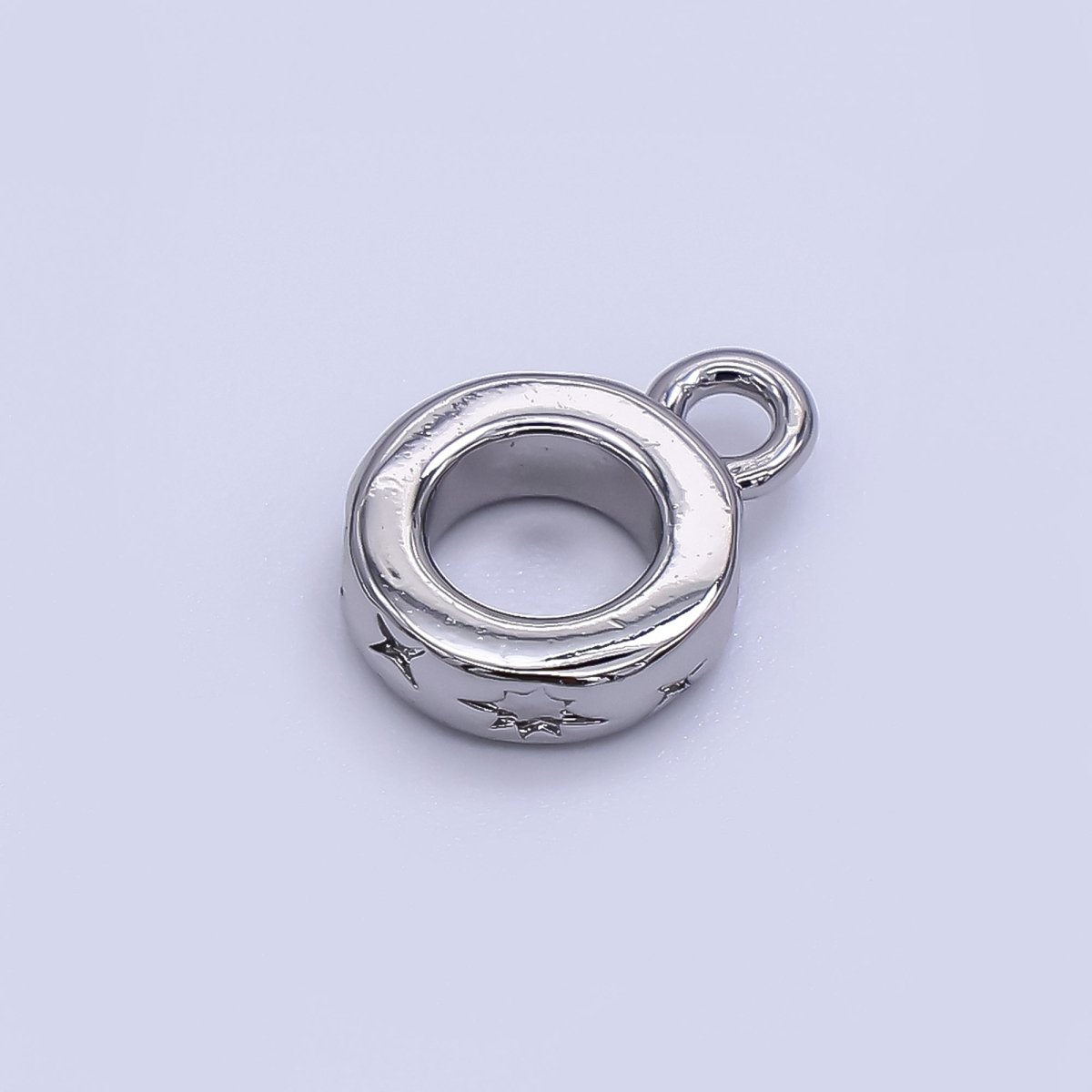 24K Gold Filled 10mm Celestial North Star Drop Rondelle Bail Slide Charm Holder in Gold &amp; Silver | Z1299