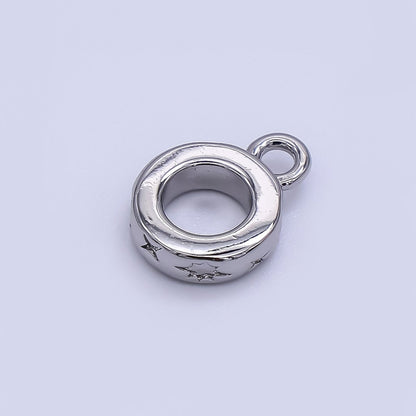 24K Gold Filled 10mm Celestial North Star Drop Rondelle Bail Slide Charm Holder in Gold &amp; Silver | Z1299
