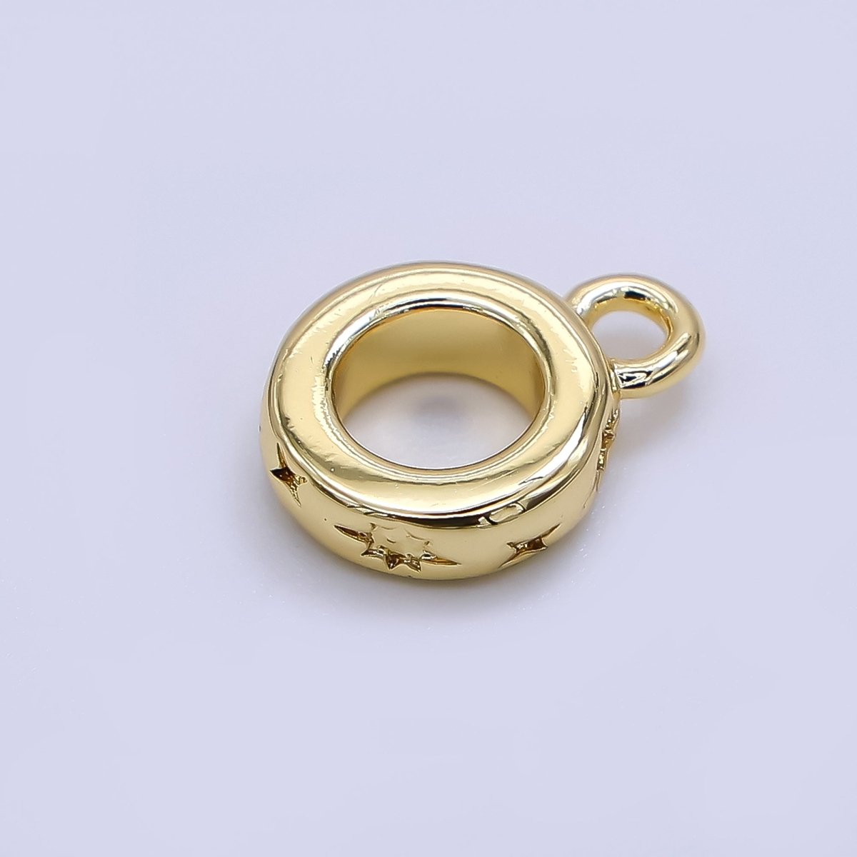 24K Gold Filled 10mm Celestial North Star Drop Rondelle Bail Slide Charm Holder in Gold &amp; Silver | Z1299