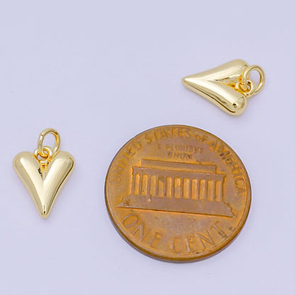 24K Gold Filled 10mm Minimalist Chubby 3D Heart Love Charm | D-271