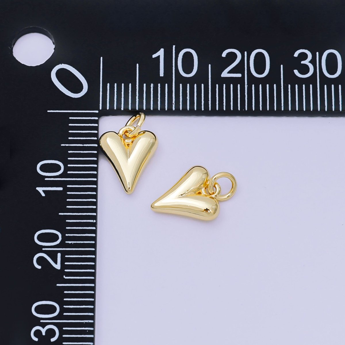 24K Gold Filled 10mm Minimalist Chubby 3D Heart Love Charm | D-271