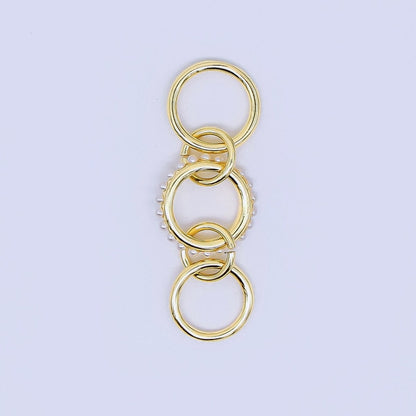 24K Gold Filled 10mm Shell Pearl Triple Interlocking Jumpring Findings | Z-1274 Z-1275