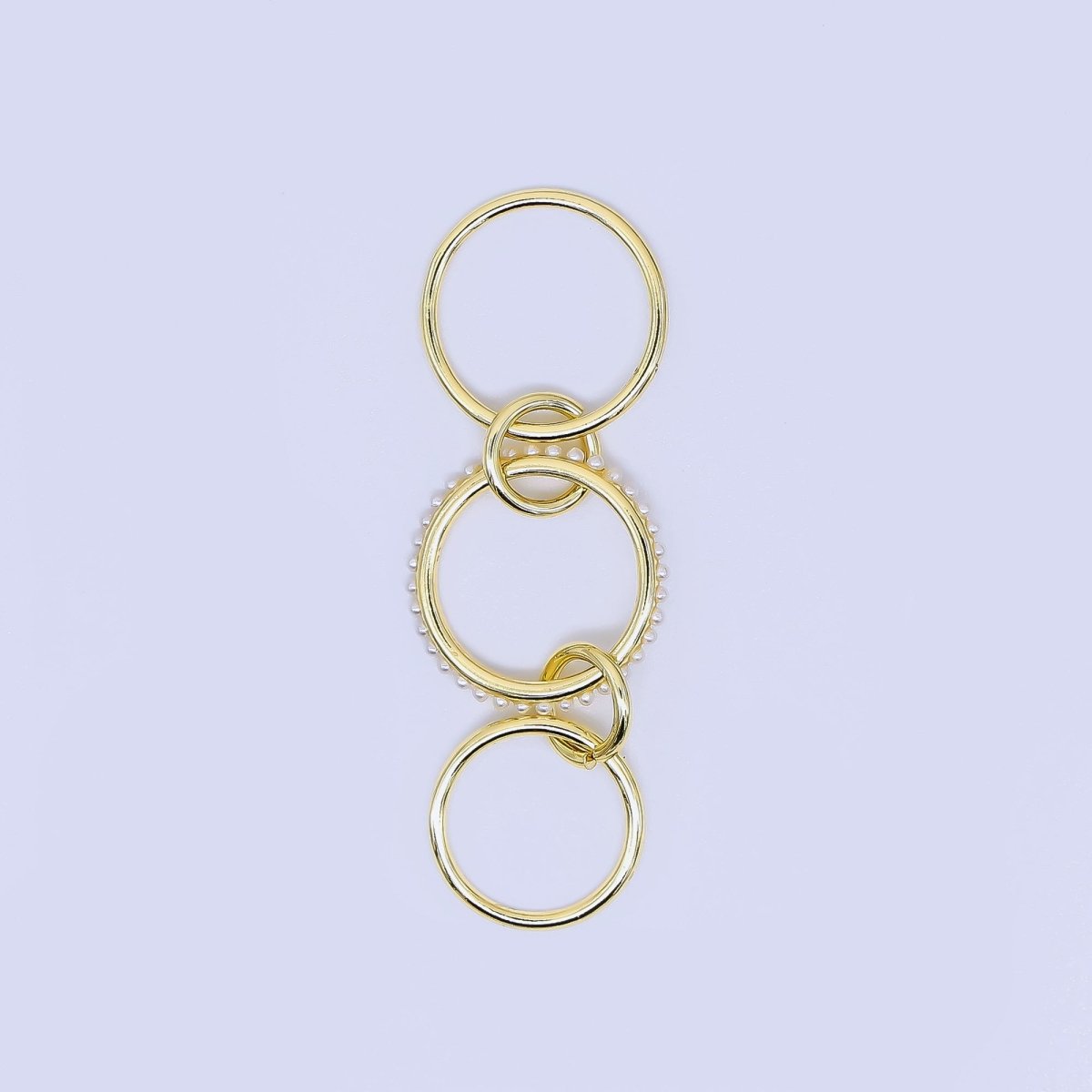 24K Gold Filled 10mm Shell Pearl Triple Interlocking Jumpring Findings | Z-1274 Z-1275