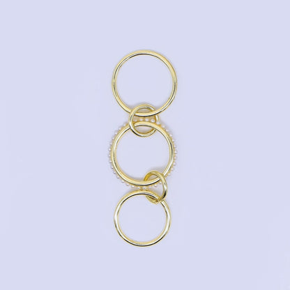 24K Gold Filled 10mm Shell Pearl Triple Interlocking Jumpring Findings | Z-1274 Z-1275
