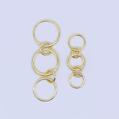 24K Gold Filled 10mm Shell Pearl Triple Interlocking Jumpring Findings | Z-1274 Z-1275