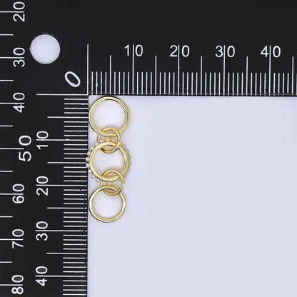 24K Gold Filled 10mm Shell Pearl Triple Interlocking Jumpring Findings | Z-1274 Z-1275