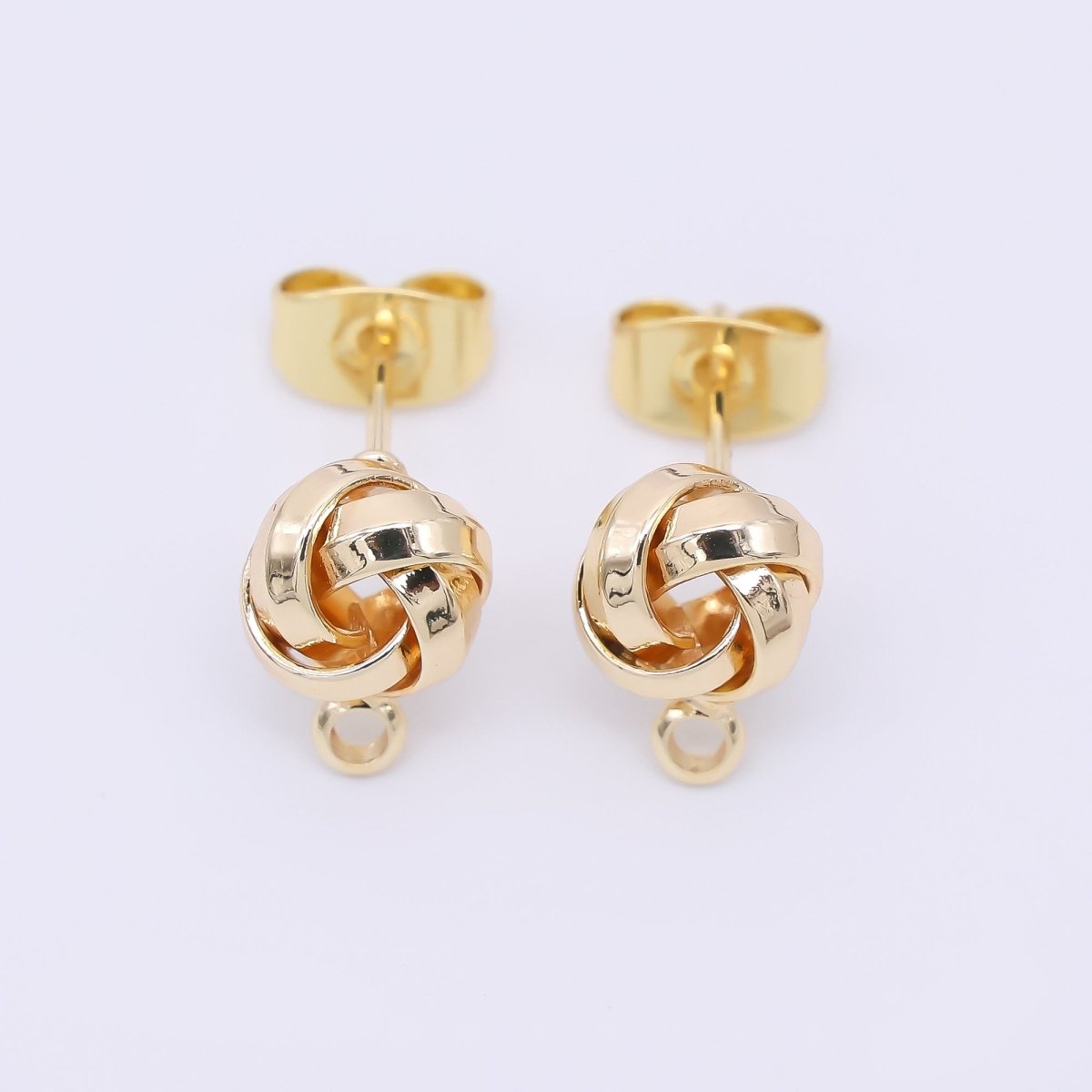 24K Gold Filled 10mm Twisted Knot Open Loop Earring Findings | Z1325