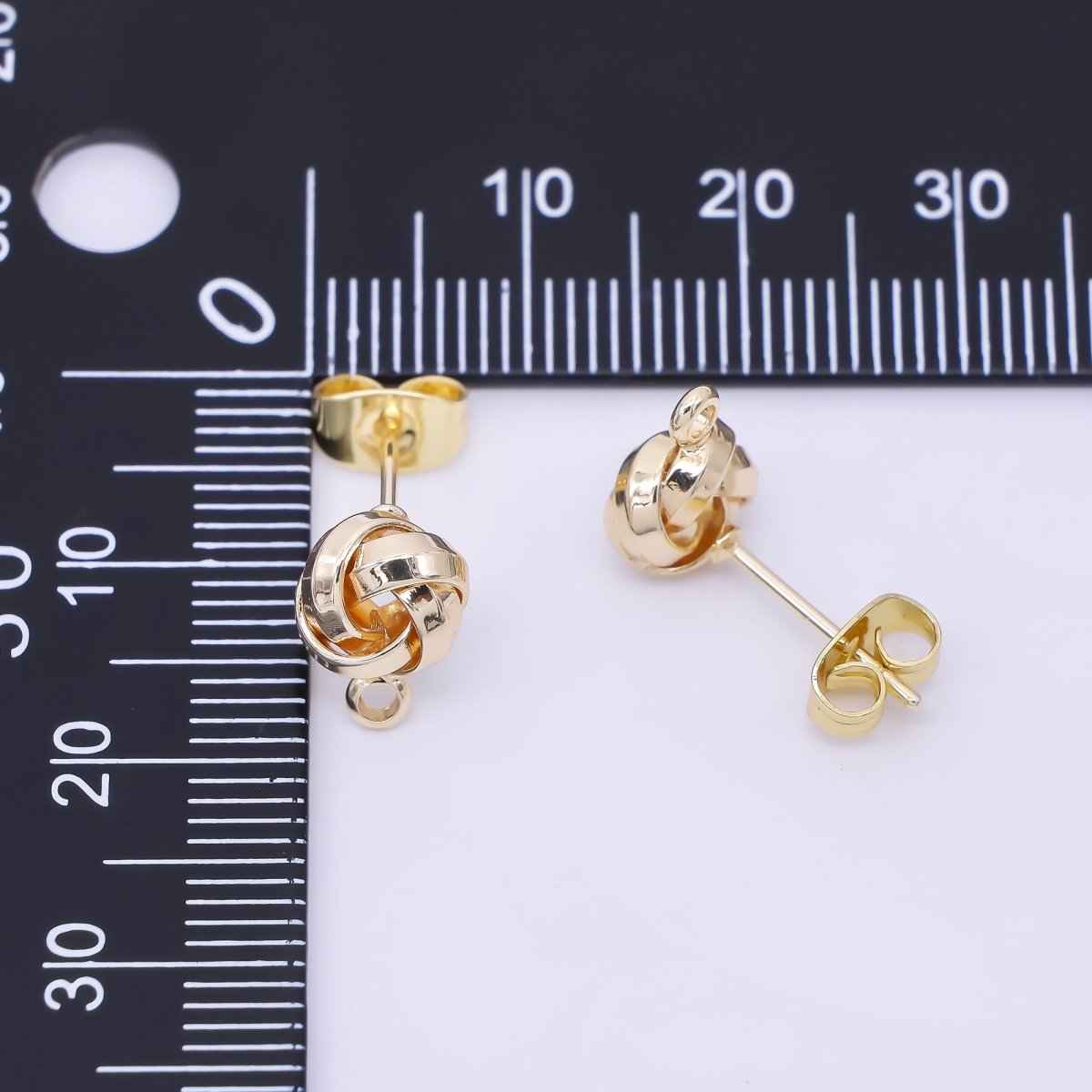 24K Gold Filled 10mm Twisted Knot Open Loop Earring Findings | Z1325