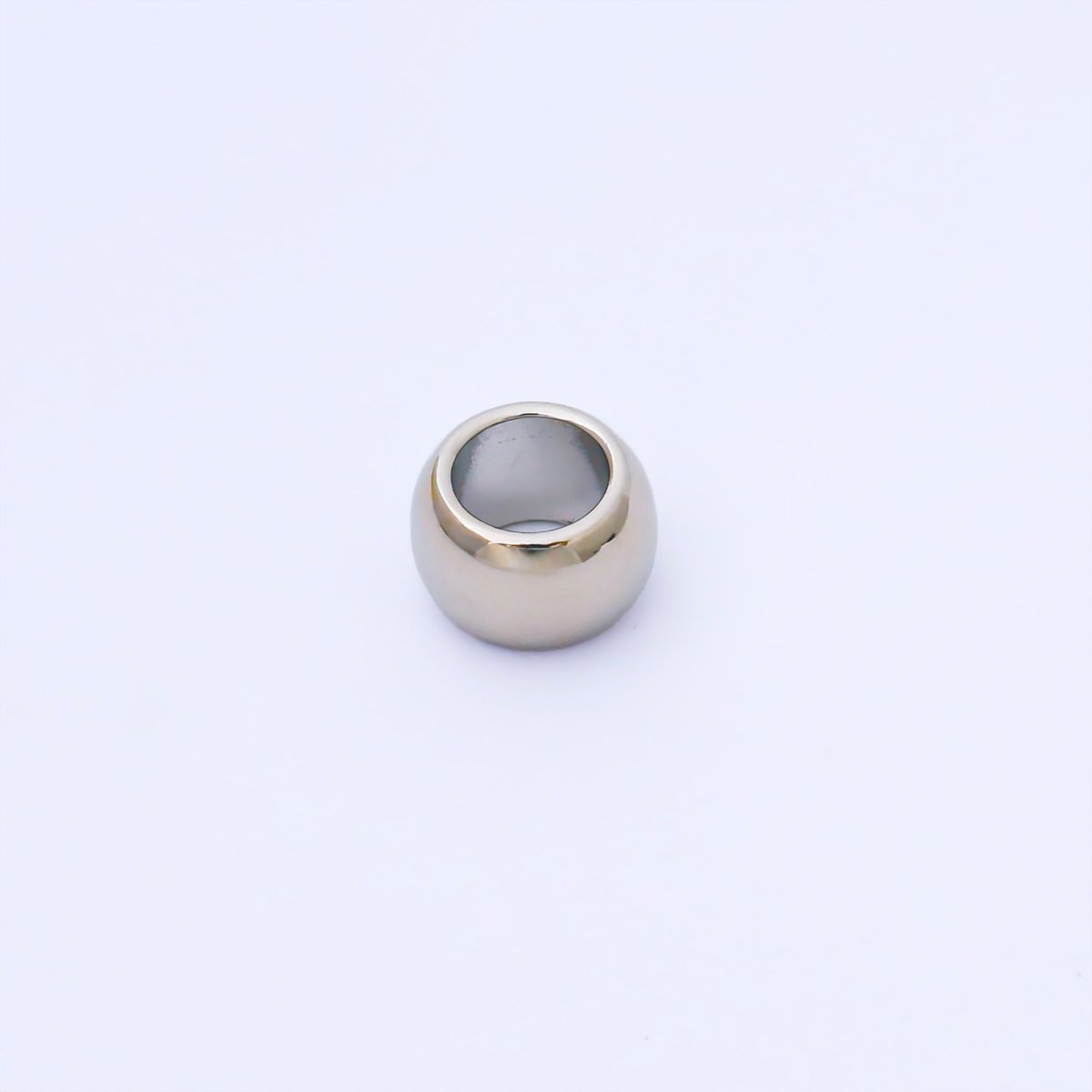 24K Gold Filled 10mm x 6.5mm Minimalist Dome Bead in Gold &amp; Silver | B488