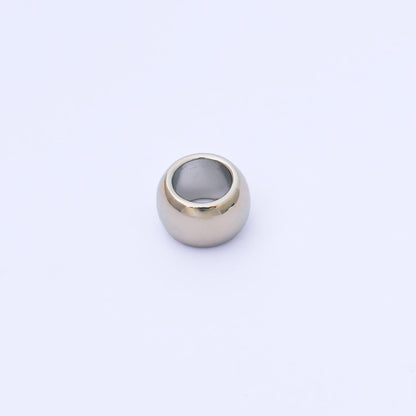 24K Gold Filled 10mm x 6.5mm Minimalist Dome Bead in Gold &amp; Silver | B488