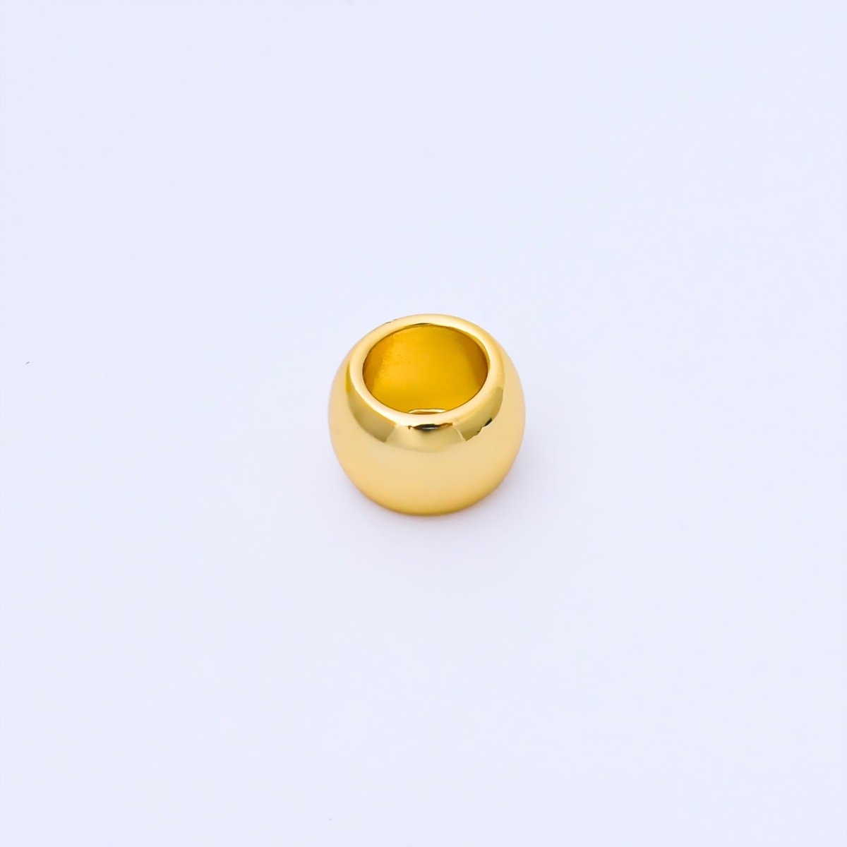 24K Gold Filled 10mm x 6.5mm Minimalist Dome Bead in Gold &amp; Silver | B488