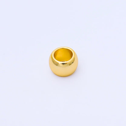 24K Gold Filled 10mm x 6.5mm Minimalist Dome Bead in Gold &amp; Silver | B488