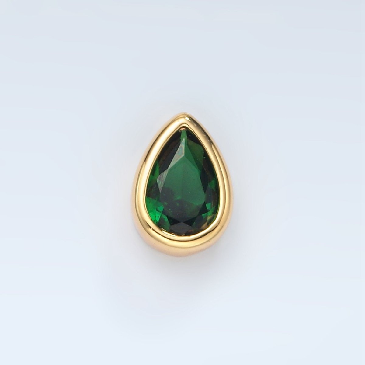 24K Gold Filled 11mm Black, Pink, Clear, Green CZ Teardrop Bead | B304 B305