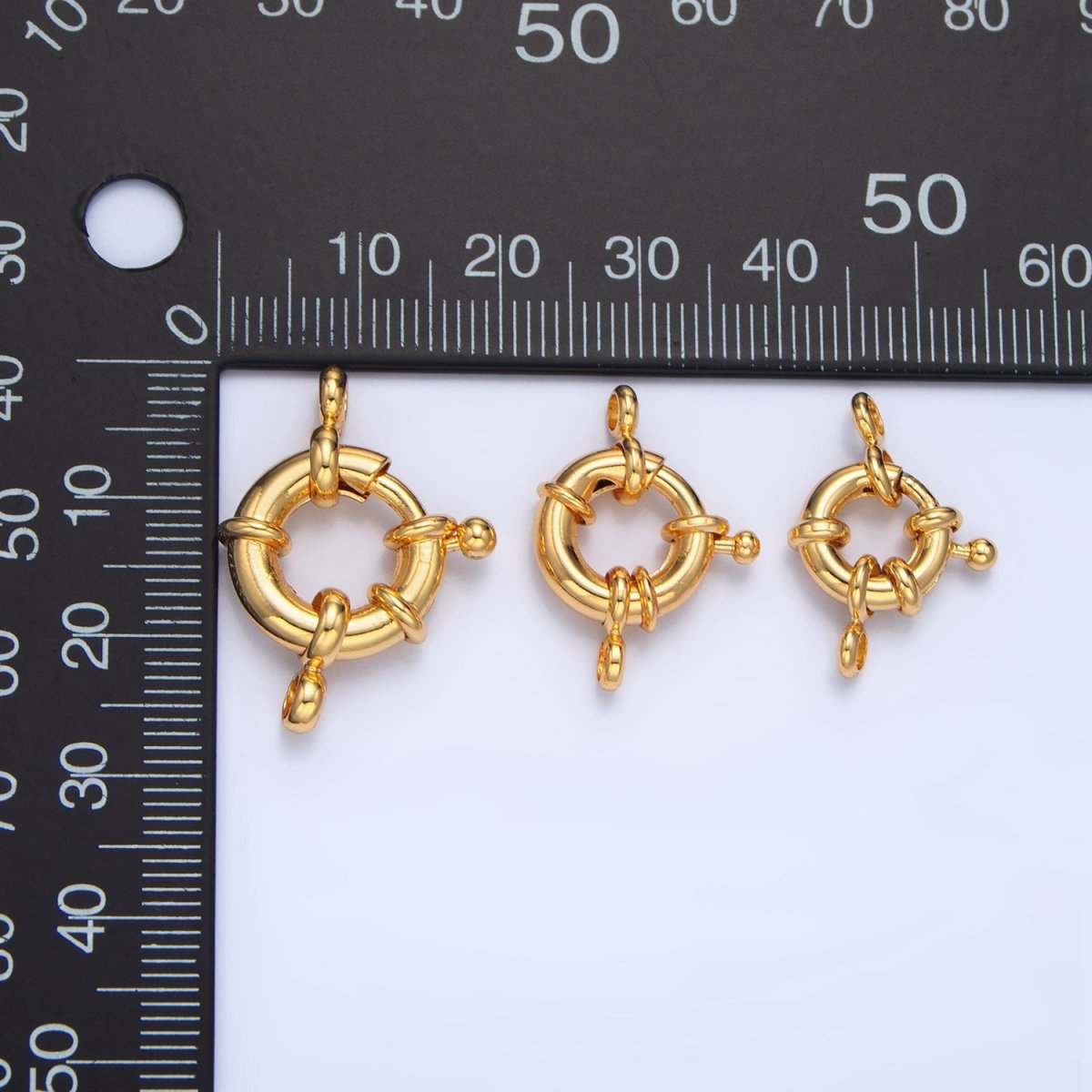 24K Gold Filled 11mm, 15mm Double Loop Sailor Clasps Closure Findings | Z943 Z990