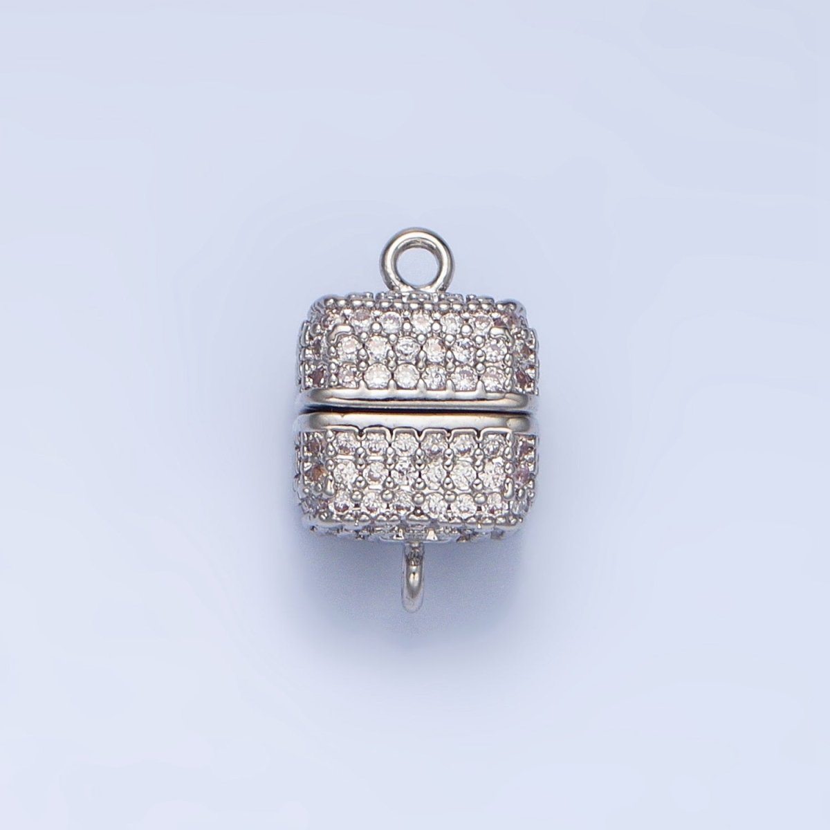24K Gold Filled 11mm Micro Paved CZ Magnetic Closure Findings in Gold &amp; Silver | Z896