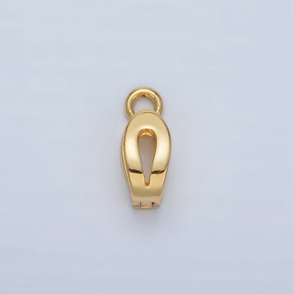 24K Gold Filled 11mm Open Snap Latch Minimalist Bail Findings | Z891