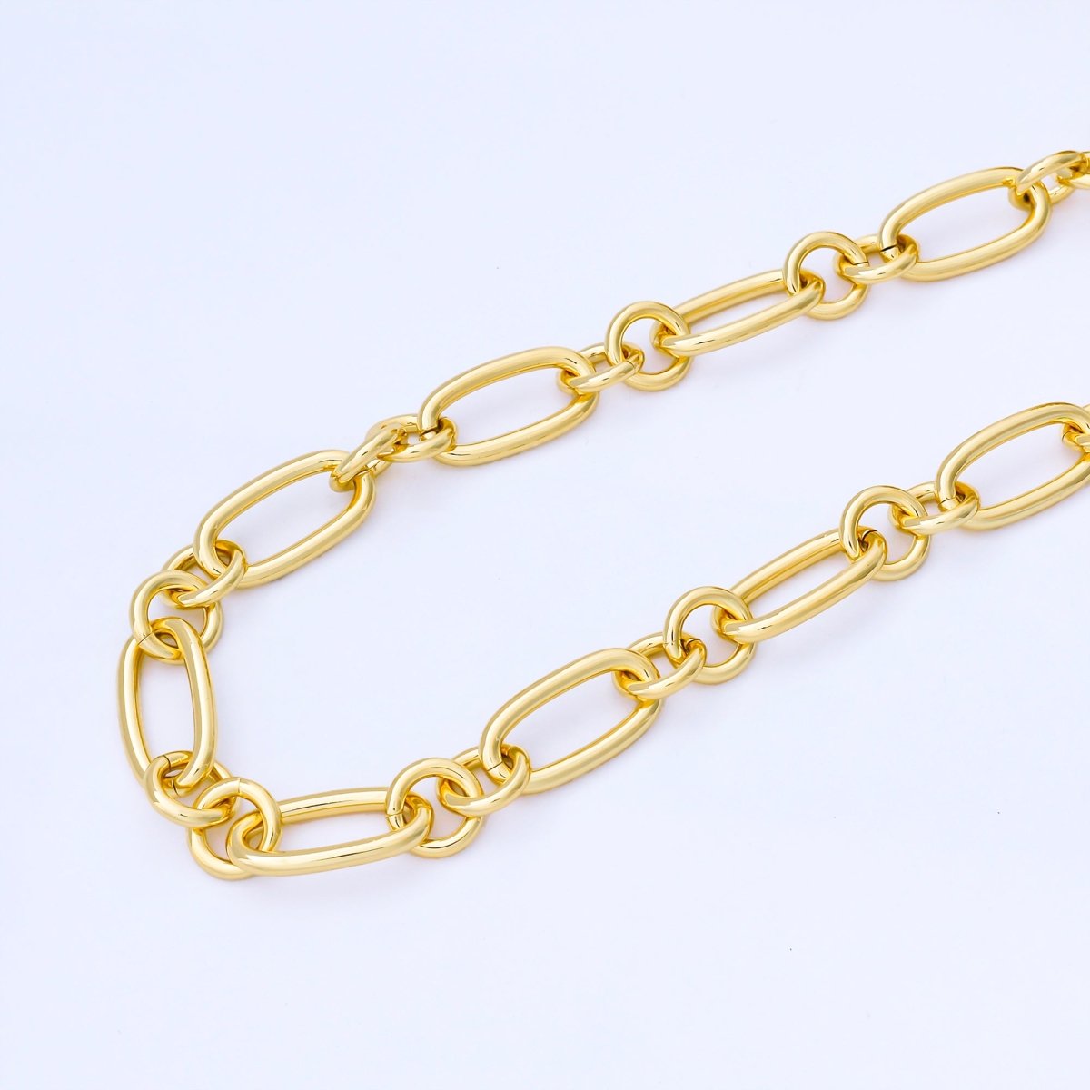 24K Gold Filled 11mm Paperclip Link Unfinished Chain by Yard | Roll-1747