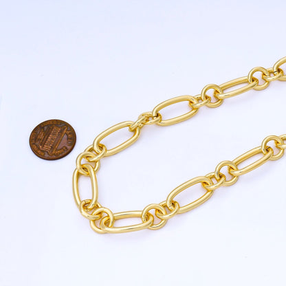 24K Gold Filled 11mm Paperclip Link Unfinished Chain by Yard | Roll-1747