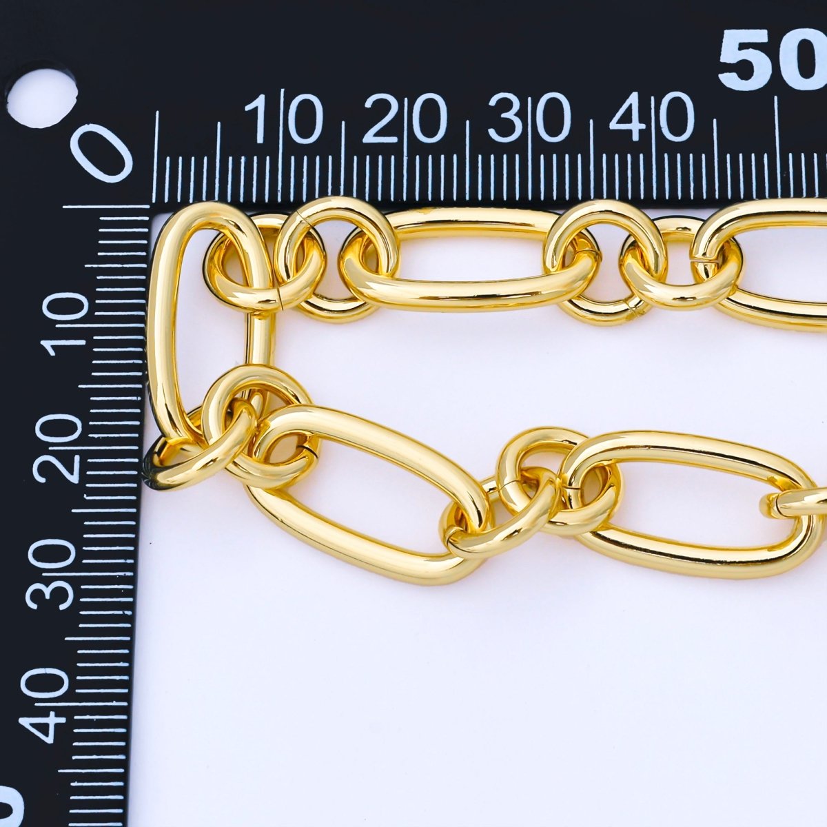 24K Gold Filled 11mm Paperclip Link Unfinished Chain by Yard | Roll-1747