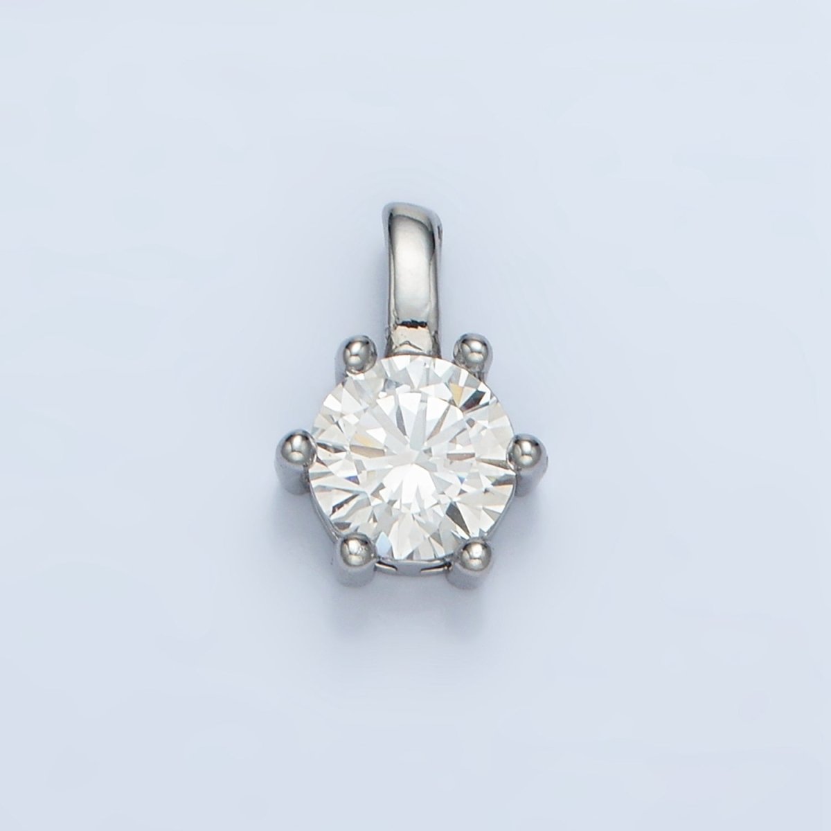 24K Gold Filled 11mm Round CZ Personalized Birthstone Pendant in Gold &amp; Silver | AA923 - AA938
