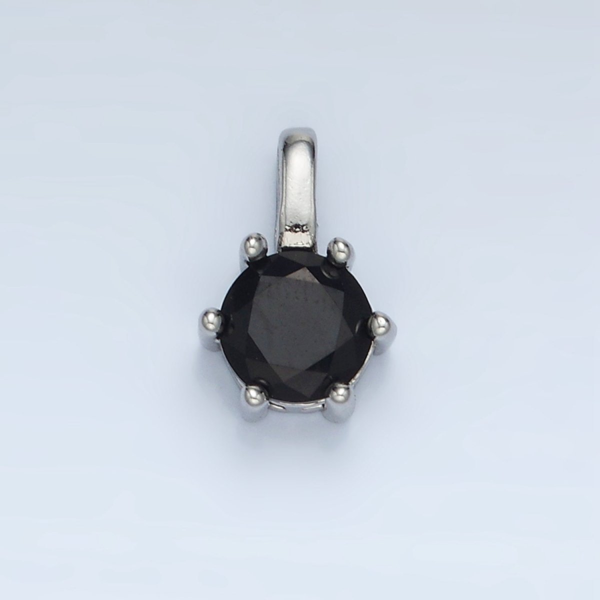 24K Gold Filled 11mm Round CZ Personalized Birthstone Pendant in Gold &amp; Silver | AA923 - AA938