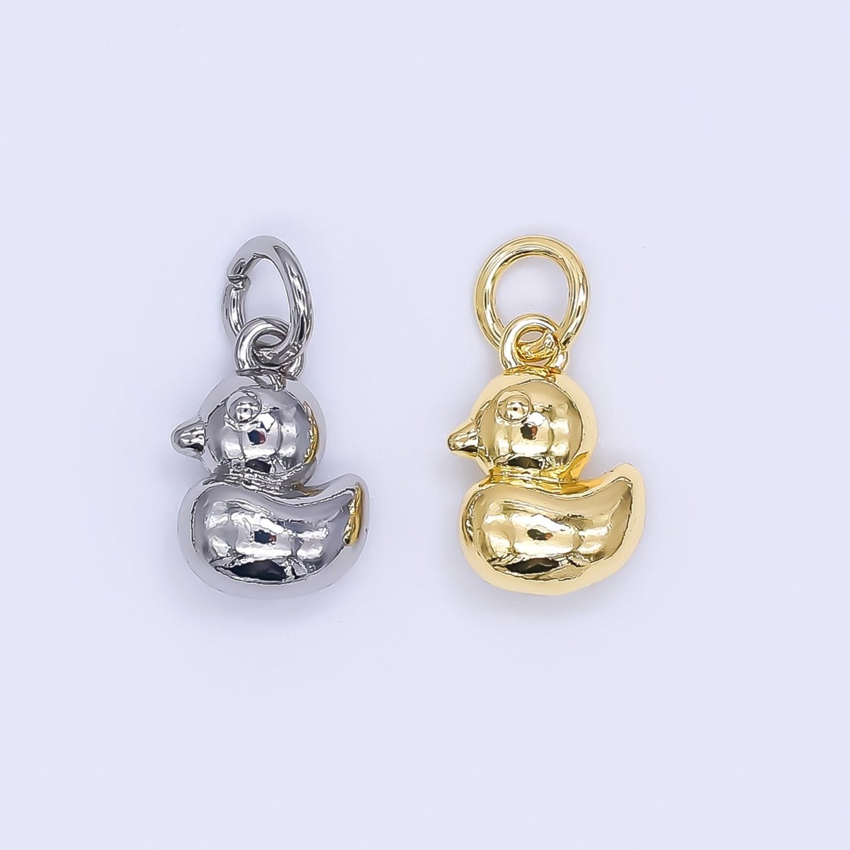 24K Gold Filled 11mm Baby Duck Animal Charm in Gold &amp; Silver | AH-579
