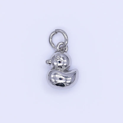 24K Gold Filled 11mm Baby Duck Animal Charm in Gold &amp; Silver | AH-579