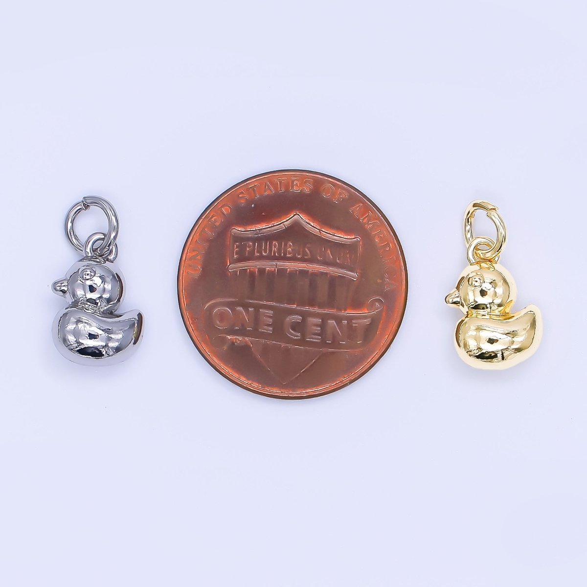 24K Gold Filled 11mm Baby Duck Animal Charm in Gold &amp; Silver | AH-579