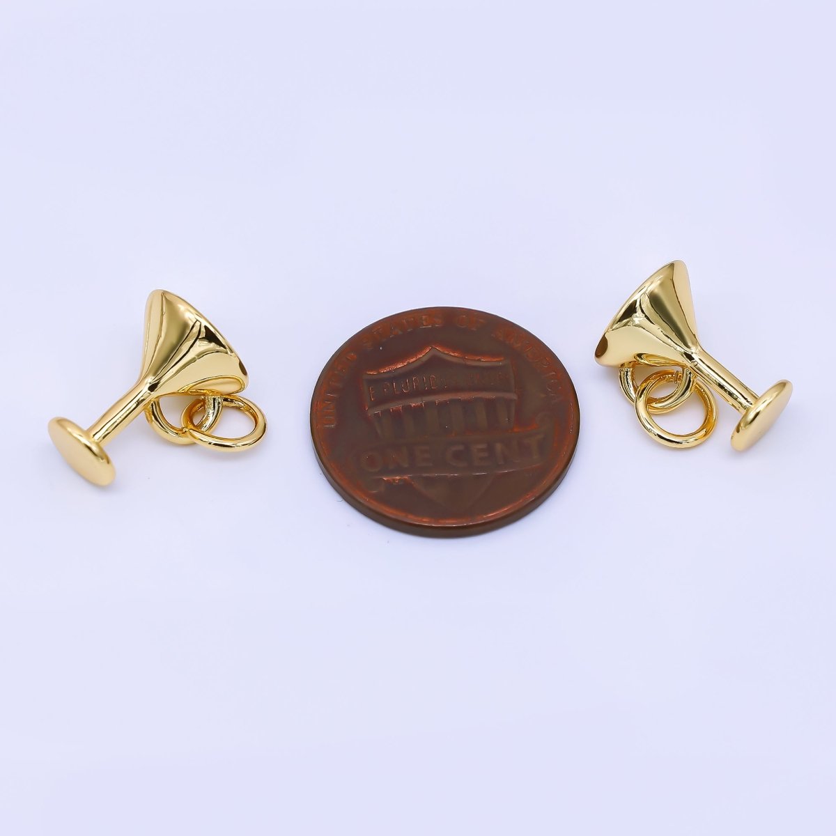 24K Gold Filled 12.5mm Martini Glass Charm | AH-562