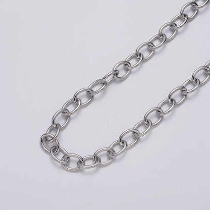 24K Gold Filled 12.5mm Oval Cable Unfinished Statement Chain by Yard in Gold &amp; Silver | ROLL-1067, ROLL-1077