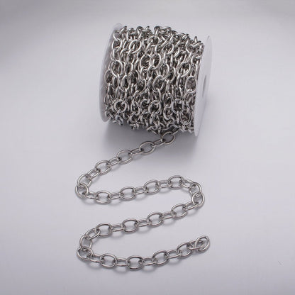 24K Gold Filled 12.5mm Oval Cable Unfinished Statement Chain by Yard in Gold &amp; Silver | ROLL-1067, ROLL-1077