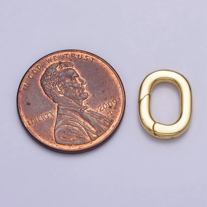 24K Gold Filled 12.5mm Oval Oblong Push Gate Spring Ring Enhancer Closure Supply in Gold &amp; Silver | Z-117 Z-118