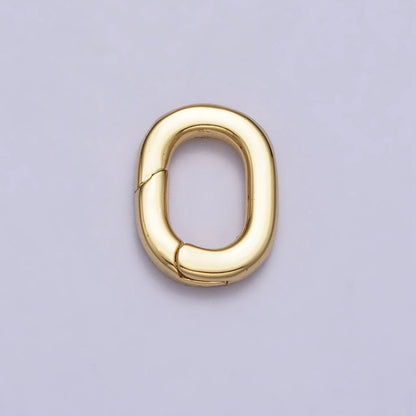 24K Gold Filled 12.5mm Oval Oblong Push Gate Spring Ring Enhancer Closure Supply in Gold &amp; Silver | Z-117 Z-118