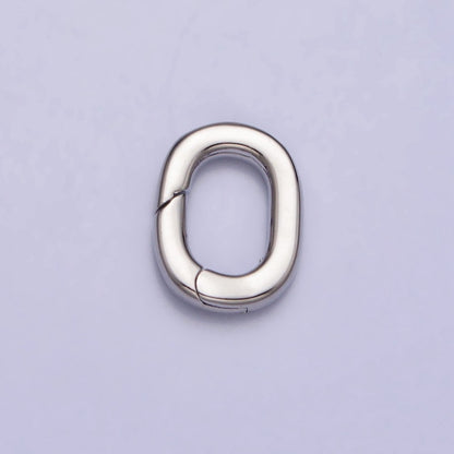 24K Gold Filled 12.5mm Oval Oblong Push Gate Spring Ring Enhancer Closure Supply in Gold &amp; Silver | Z-117 Z-118