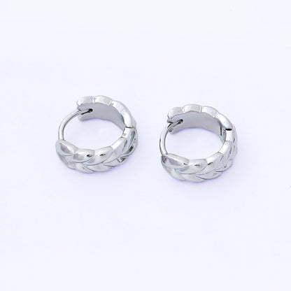 24K Gold Filled 12.5mm Minimalist Leaf Huggie Earrings in Gold &amp; Silver | AB1616 AB1615