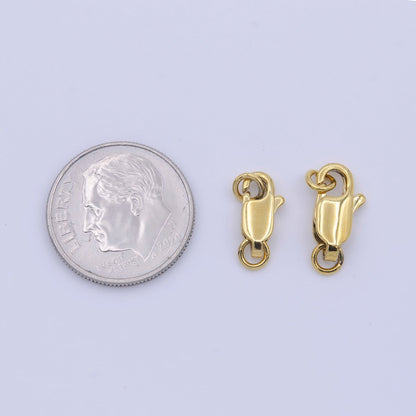 24K Gold Filled 12mm, 10mm Lobster Clasps Claw Closure Jewelry Supply in Gold &amp; Silver | K-299 - K-302