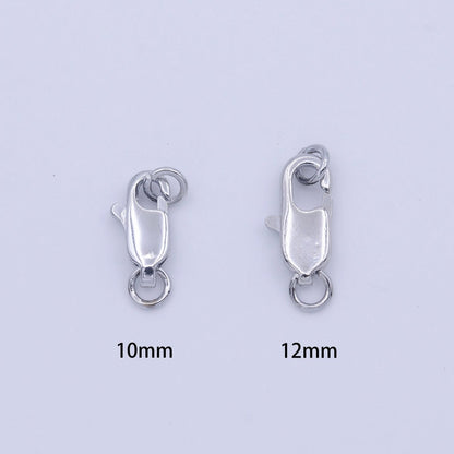 24K Gold Filled 12mm, 10mm Lobster Clasps Claw Closure Jewelry Supply in Gold &amp; Silver | K-299 - K-302