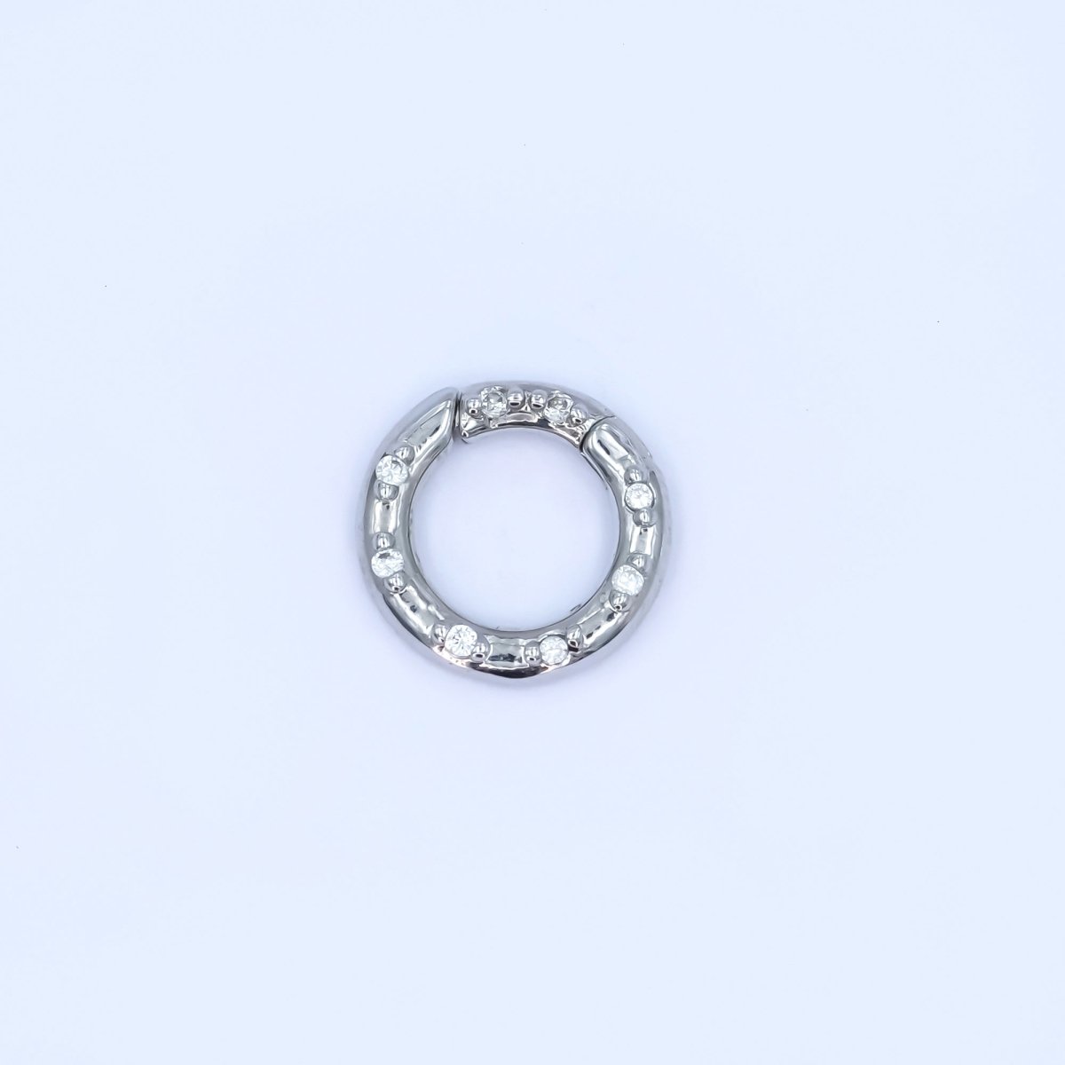 24K Gold Filled 12mm, 14mm, 16mm Clear CZ Dotted Round Pull Gate Findings in Gold &amp; Silver | Z1051 - Z1053